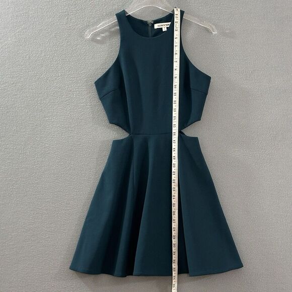 Elizabeth and James Womens Dress 2 Teal‎ Blue Emorie Cutout Halter Mini Cocktail - Picture 10 of 16